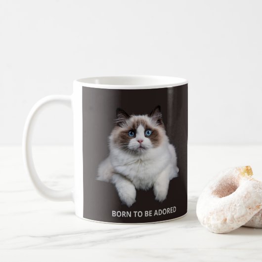 Tasse Chat - Né pour être adoré (Avec donut)