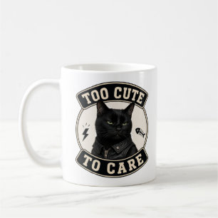 Tasse Chat Noir Cool Trop Mignon Pour S'en Souci