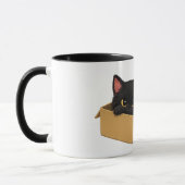 Tasse Chat Noir dans une Boîte (Gauche)