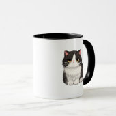Tasse Chat Noir et Blanc Grincheux (Devant droit)