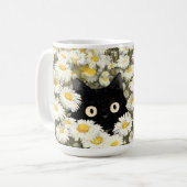 Tasse Chat Noir Floral (Devant gauche)