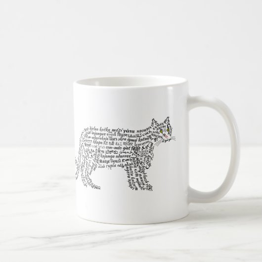 Tasse Chat Noir Mot Monde (Droite)