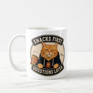 Tasse Chat Orange Snacks D'abord, Questions Ensu
