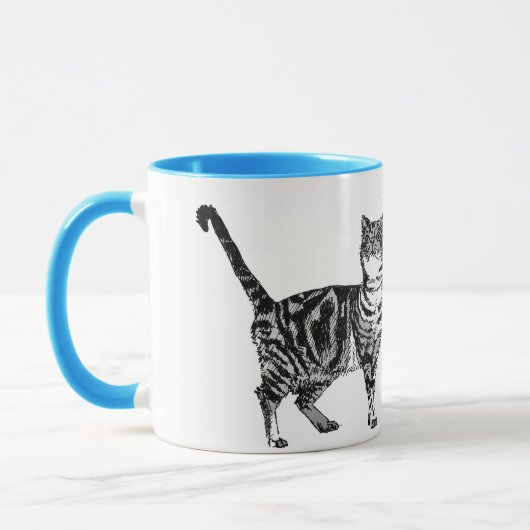 Tasse Chat Tigré Bleu (Gauche)