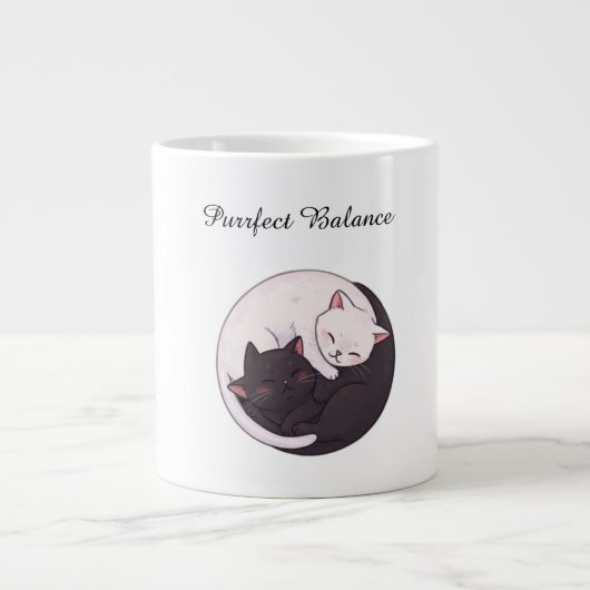 Tasse Chatons Yin Yang Équilibre Parfait Dessin An (Devant)