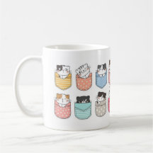 Tasse Chats dans des Poches Colorées