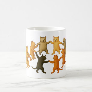 Tasse Chats Dansants Médiévaux   Homme Marginalia 