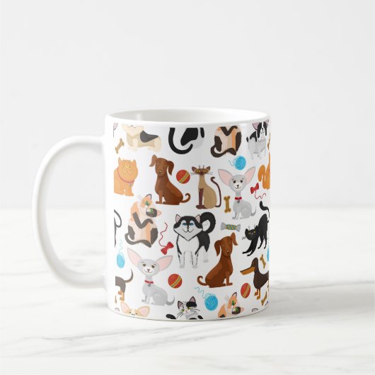 Tasse Chats et Chiens Mignons (Gauche)