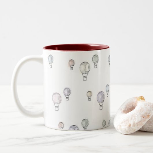 Tasse chaude de ballon à air - couleur (Avec donut)