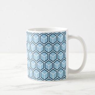 Tasse chaude de boissons de motif bleu de nid