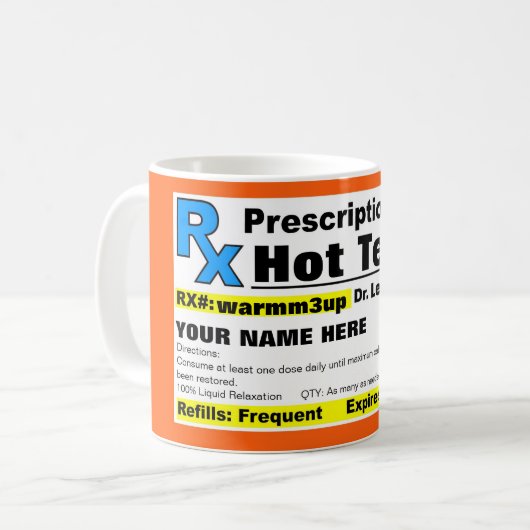 Tasse chaude de thé de prescription (Devant gauche)