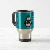 Tasse chaude de voyage de pingouin de souhaits de (Devant gauche)