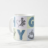 Tasse chaude et de hygge (lettres et pastels (Devant gauche)