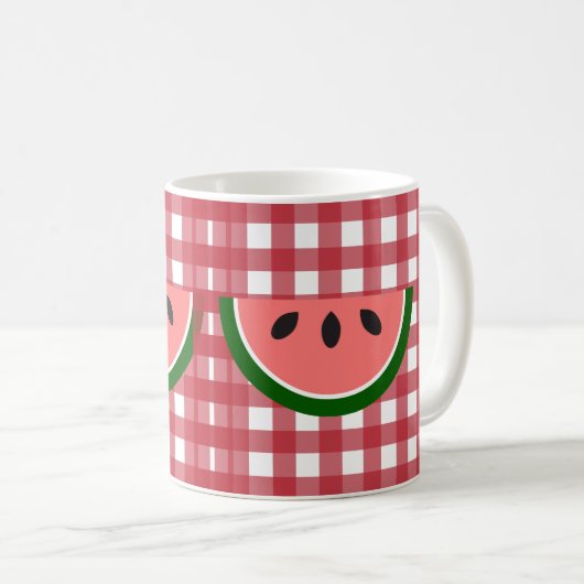 Tasse Checkered rouge de pastèque (Devant droit)