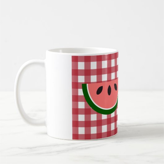 Tasse Checkered rouge de pastèque (Gauche)