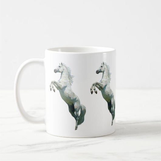 Tasse Cheval Blanc Élégant (Gauche)