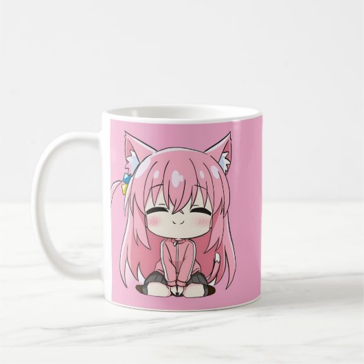 Tasse Chibi Sweet Pink Kitty (Gauche)