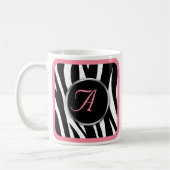 Tasse chic de monogramme de rose d'impression de (Gauche)