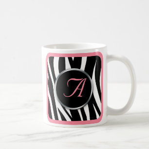 Tasse chic de monogramme de rose d'impression de