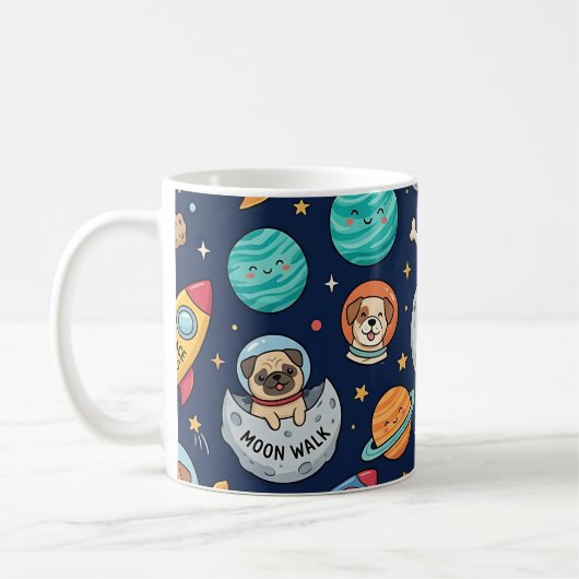 Tasse Chien Astronaute – Motif Fusée Spatiale (Gauche)