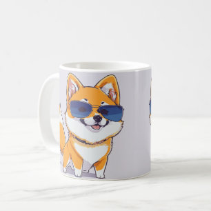 Tasse Chien Cool Coloré Avec Lunettes de Soleil Vi