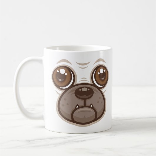 Tasse Chien de Dessin Animé Pug (Gauche)