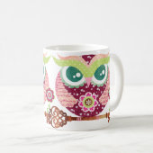 Tasse Chouette Fleur de Printemps (Devant droit)