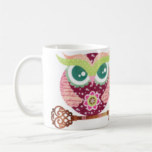 Tasse Chouette Fleur de Printemps