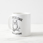 Tasse Chouette Sage Insomniaque Alimentée par la C (Devant gauche)