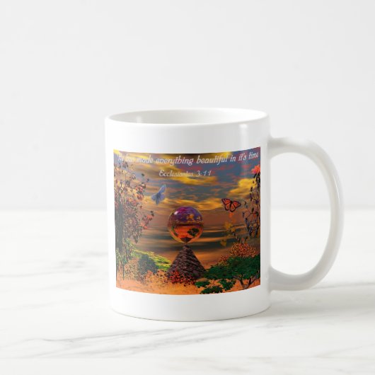 Tasse chrétienne avec le vers Ecclesiastes 3 de (Droite)