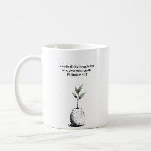 Tasse chrétienne avec verset biblique Philippiens