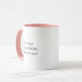 Tasse Citation Drôle Senior Non Responsable (Devant gauche)