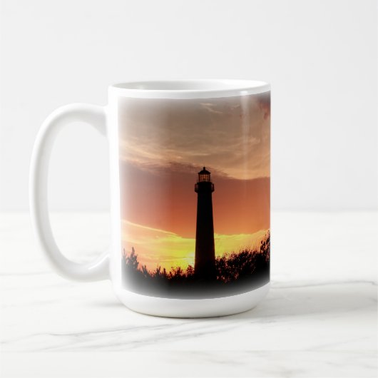 Tasse classique, 15oz. Phare de Cape May, N.J (Gauche)