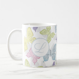 Tasse classique 325 ml motif papillons pastel