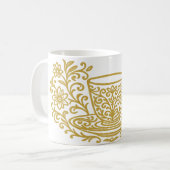 Tasse Classique à Gravure Filigranée, 11 oz (Devant gauche)