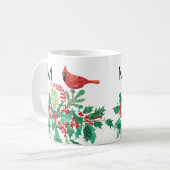 Tasse classique à monogramme de houx cardinal mode (Devant gauche)