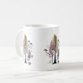 Tasse classique à motif abstrait de forêt boho (Devant gauche)