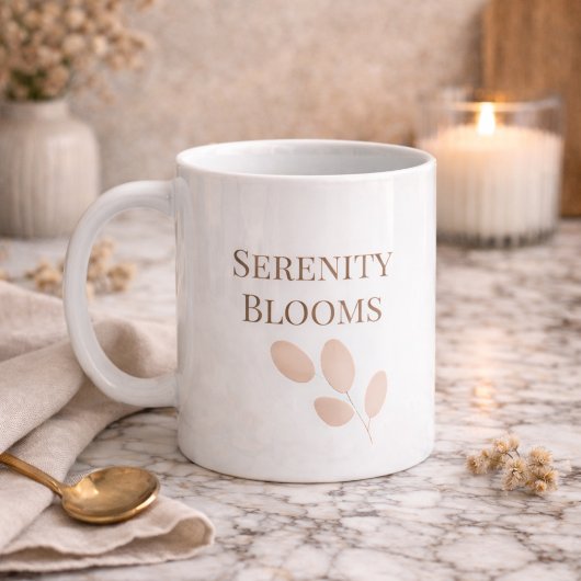 Tasse classique à script pétale rose, 11 oz