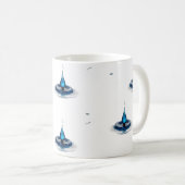 Tasse Classique Abstraite à Goutte d'Eau Bleue à F (Devant droit)