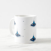 Tasse Classique Abstraite à Goutte d'Eau Bleue à F (Devant gauche)
