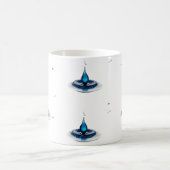 Tasse Classique Abstraite à Goutte d'Eau Bleue à F (Centre)