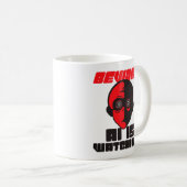 Tasse Classique Attention l'IA Observe Drôle de Ro (Devant droit)