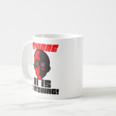 Tasse Classique Attention l'IA Observe Drôle de Ro (Devant gauche)