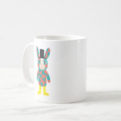 Tasse classique avec lapin sarcelle et haut-de-for (Devant gauche)