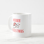 Tasse classique beige et blanc Joyeux Noël (Devant gauche)