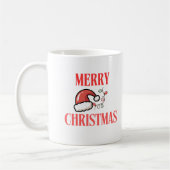 Tasse classique beige et blanc Joyeux Noël (Gauche)