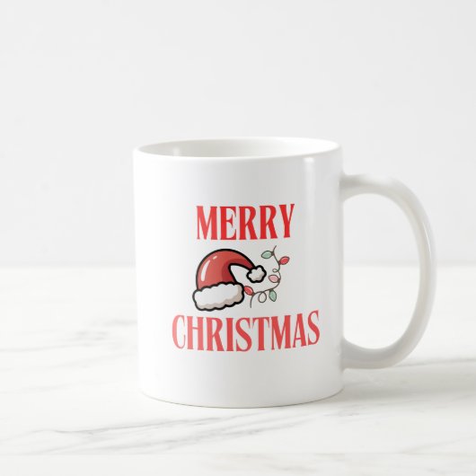 Tasse classique beige et blanc Joyeux Noël (Droite)