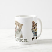 Tasse classique blanche aux visages de chat Meow d (Devant droit)