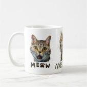 Tasse classique blanche aux visages de chat Meow d (Gauche)