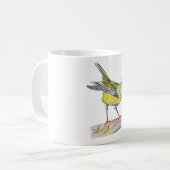Tasse classique blanche avec dessin d'oiseau (Devant gauche)